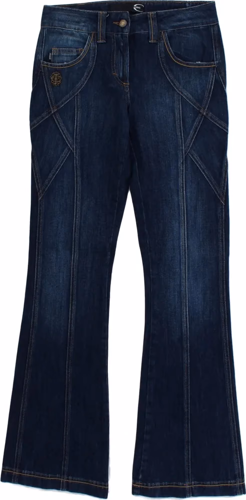 Cavalli Blue Cotton Stretch Low Waist Jeans