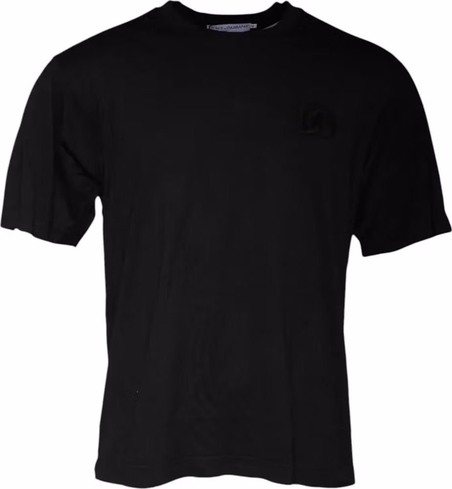 Dolce & Gabbana Black Cotton Crew Neck Short Sleeves T-shirt