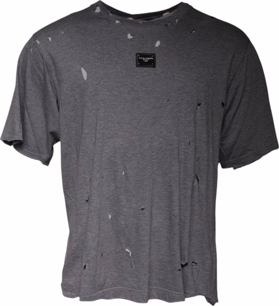 Dolce & Gabbana Gray Logo Crew Neck Short Sleeves T-shirt