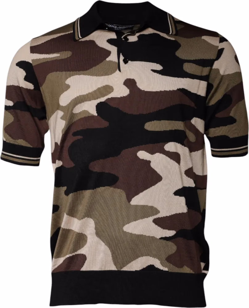Dolce & Gabbana Multicolor Camouflage Collared Polo T-shirt
