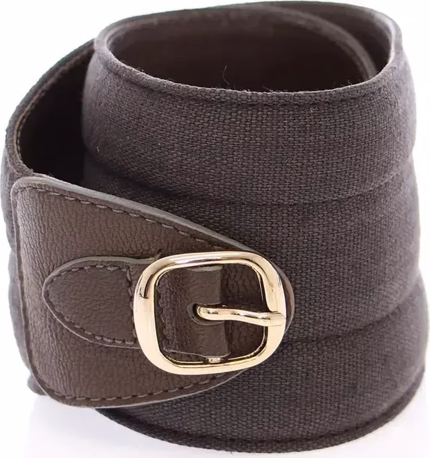 Dolce & Gabbana Brown D&G Leather Linnen Logo Belt