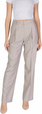 Gray Polyester Casual Pants