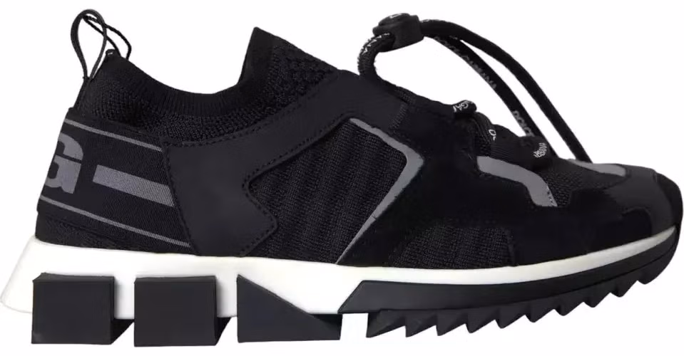 Dolce & Gabbana Black White Logo Sorrento Mens Sneakers Shoes