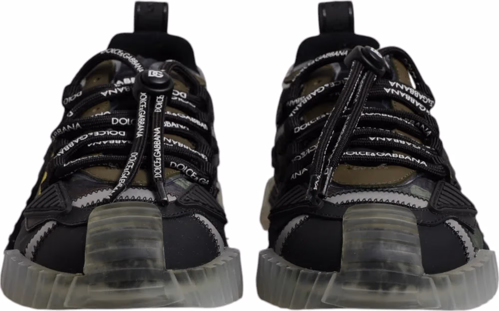 Dolce & Gabbana Black Green Camo NS1 Low Top Sneakers Shoes
