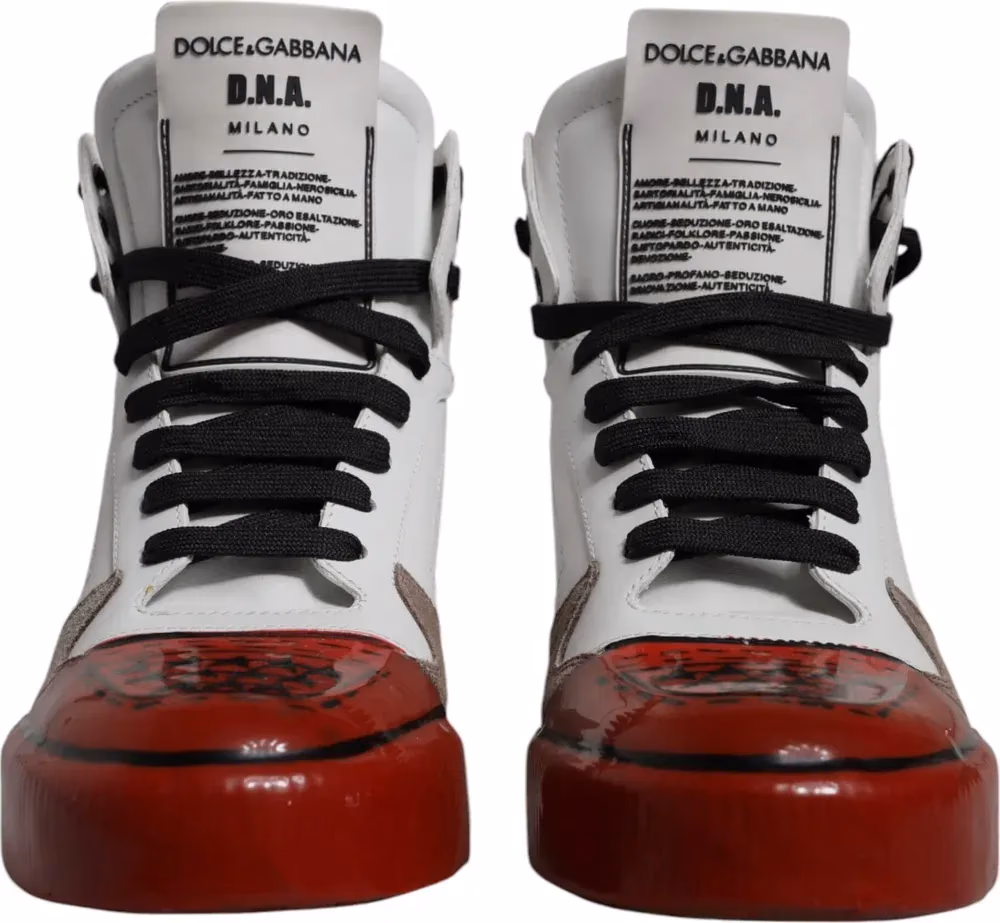 Dolce & Gabbana Multicolor Leather High Top Sneakers Shoes