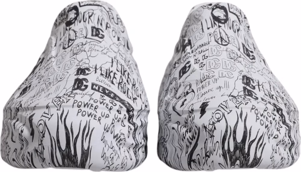 Dolce & Gabbana White Black Graffiti Daymaster Sneakers Shoes