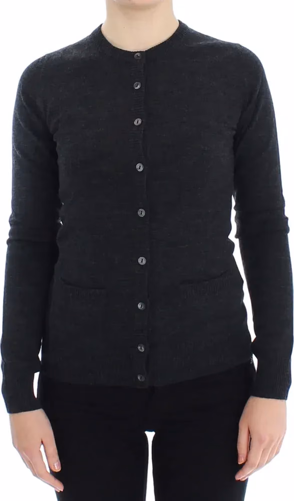 Dolce & Gabbana Gray Wool Button Cardigan Sweater