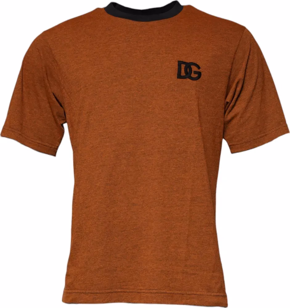 Dolce & Gabbana Brown DG Logo Polyester Crew Neck T-shirt