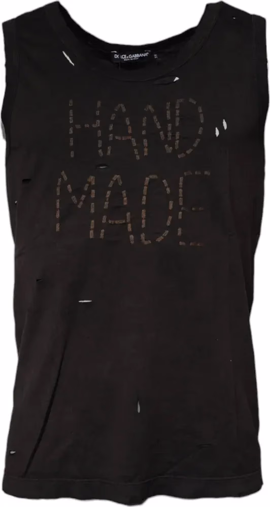Dolce & Gabbana Black Sleeveless Round Neck Tank T-shirt