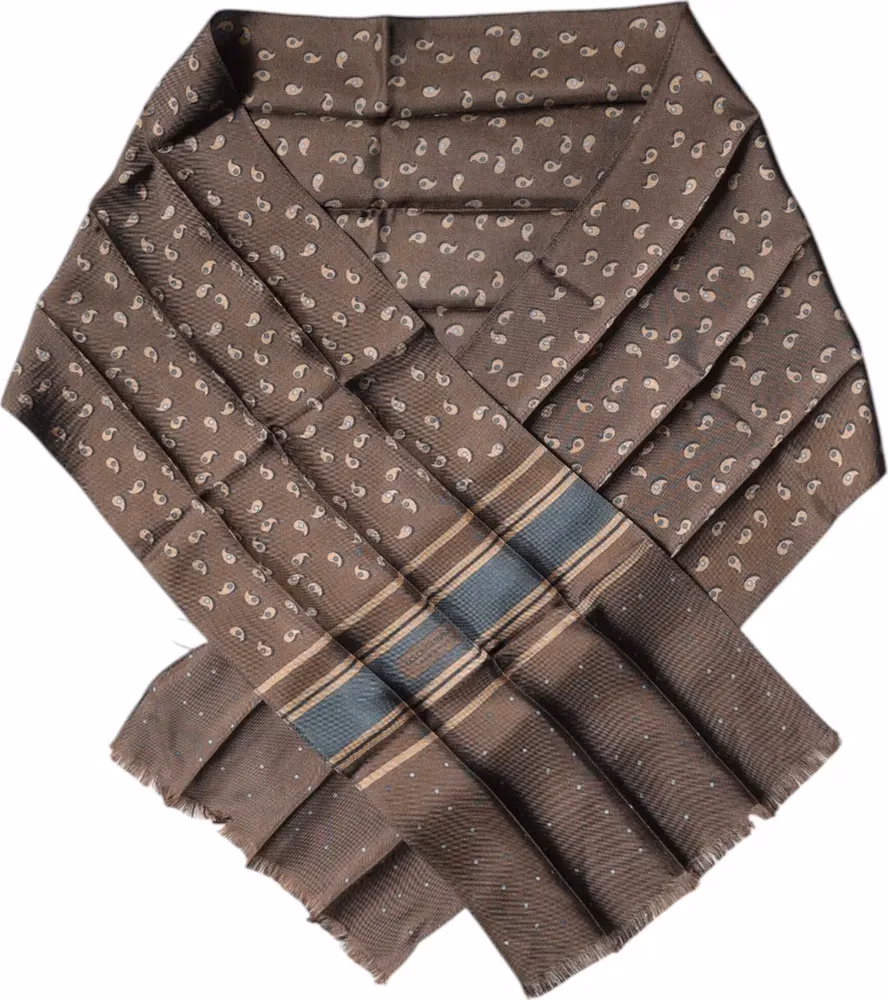 Dolce & Gabbana Brown Fantasy Silk Neck Wrap Shawl Scarf
