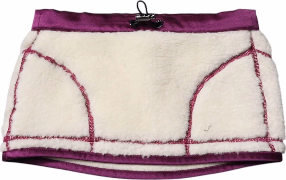 Dolce & Gabbana White Purple Cashmere Fleece Neck Warmer Scarf