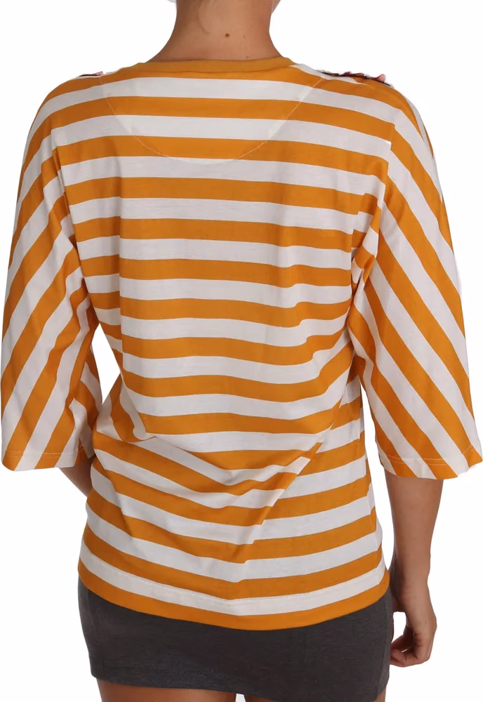 Dolce & Gabbana White Orange FIRENZE Top T-shirt