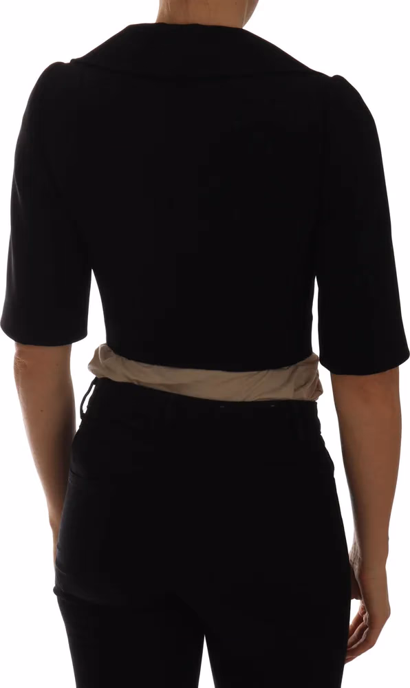 Dolce & Gabbana Black Short Croped Jacket Blazer