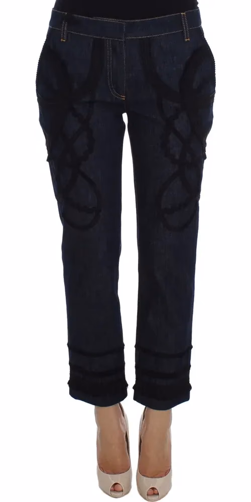 Dolce & Gabbana Blue Denim Cotton CAPRI Torero Jeans