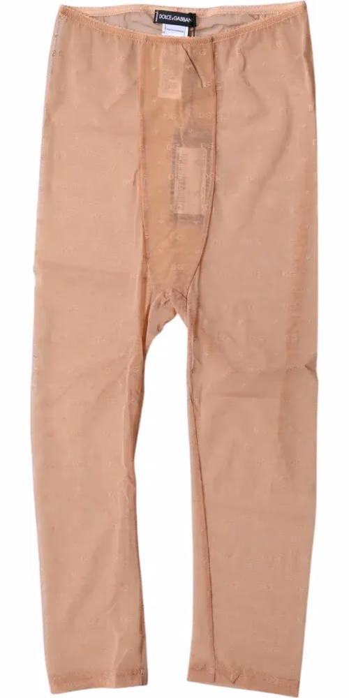 Dolce & Gabbana Brown Logo Lace Lingerie Cropped Tight Underwear