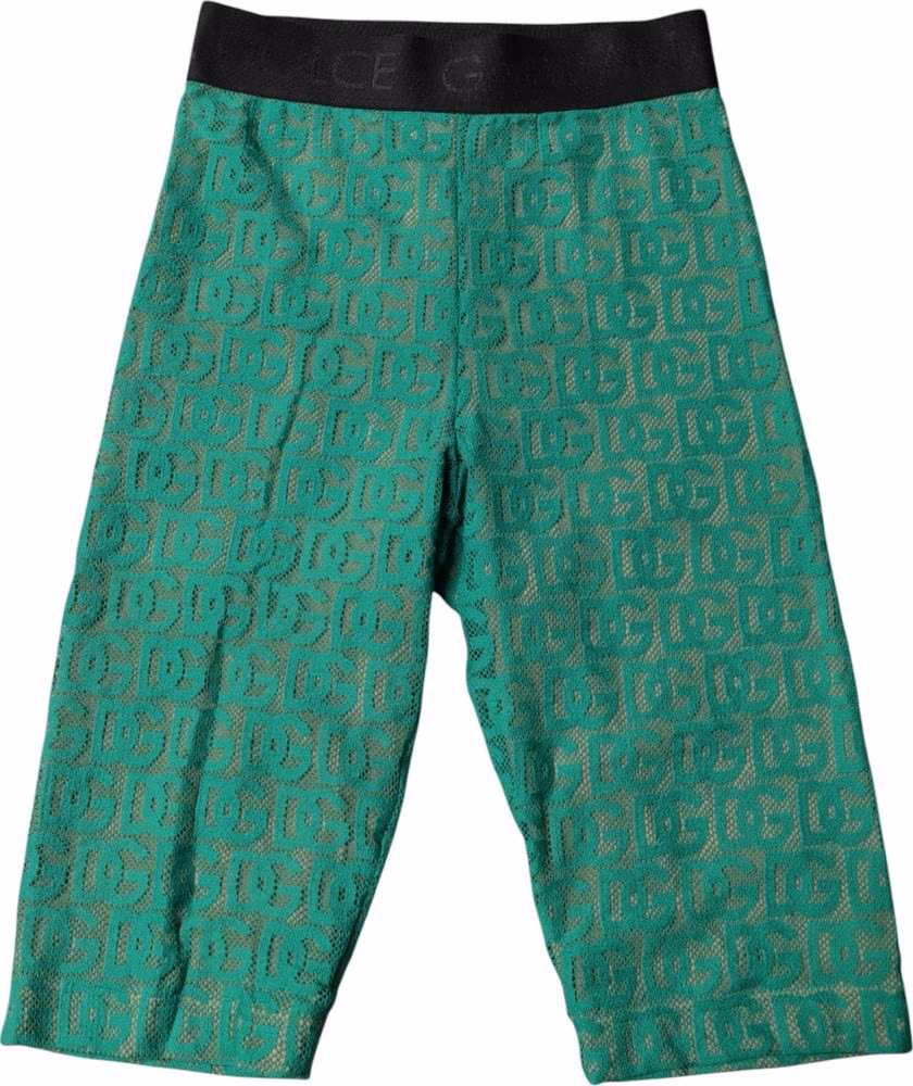Dolce & Gabbana Green Logo Monogram Cropped Tights Underwear