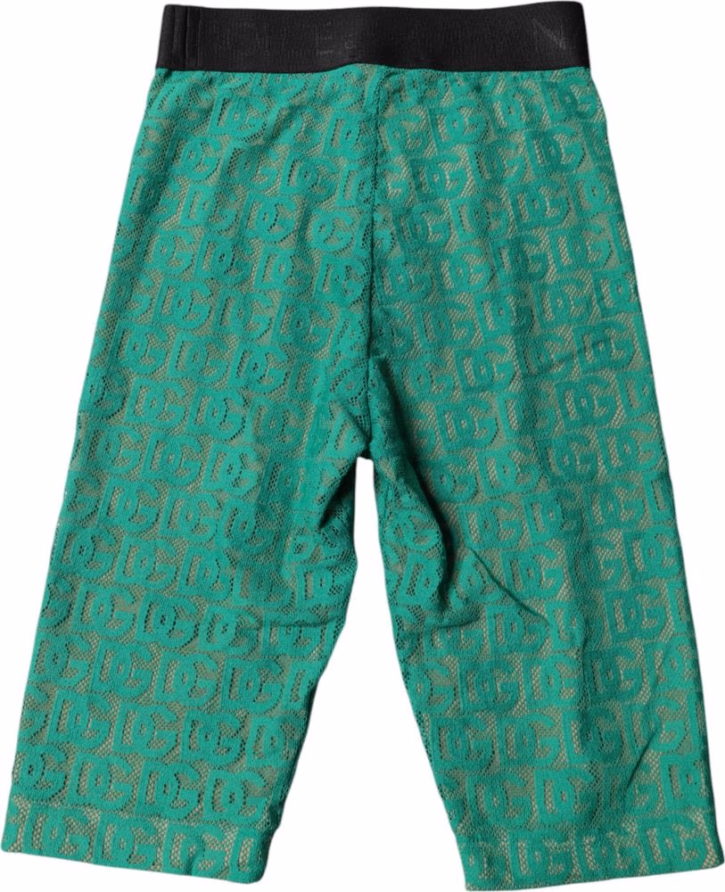 Dolce & Gabbana Green Logo Monogram Cropped Tights Underwear