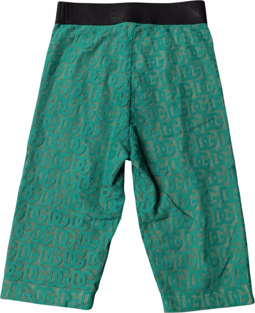 Dolce & Gabbana Green Logo Monogram Cropped Tights Underwear