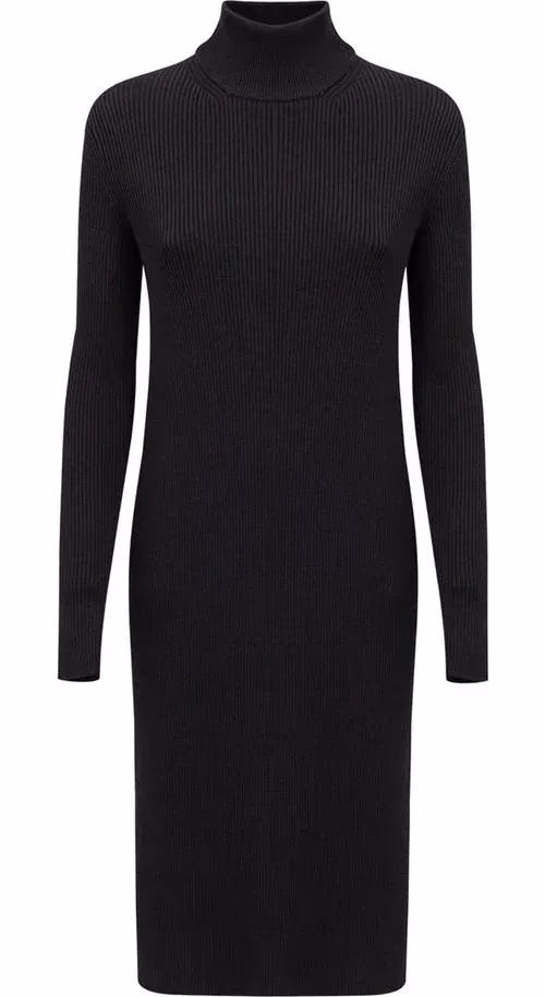 Bottega Veneta Black Wool Long Dress