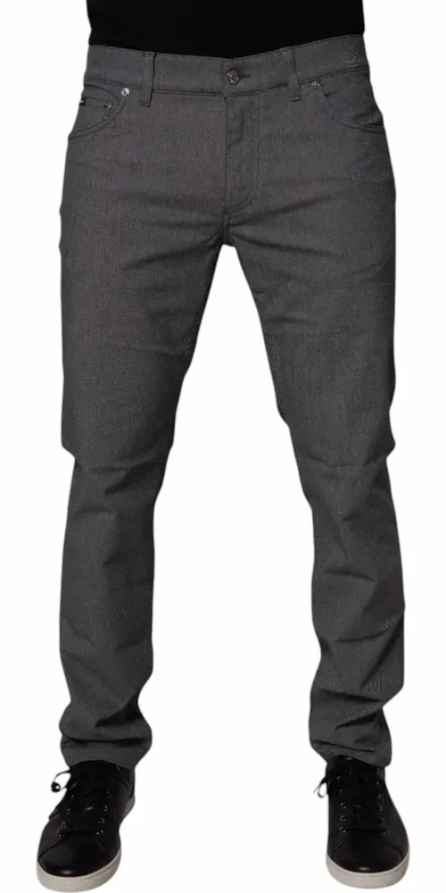 Dolce & Gabbana Gray Cotton Stretch Skinny Denim Jeans
