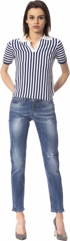 Frankie Morello Blue Other Fibres Women Jeans