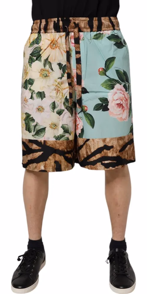 Dolce & Gabbana Multicolor Floral Print Men Bermuda Shorts
