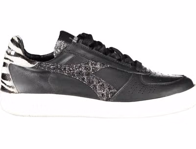 Black Leather Women Sneaker