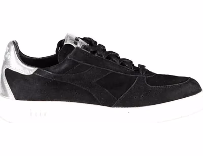 Black Leather Women Sneaker