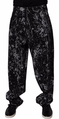 Dark Gray Tie Dye Cotton Straight Men Denim Jeans