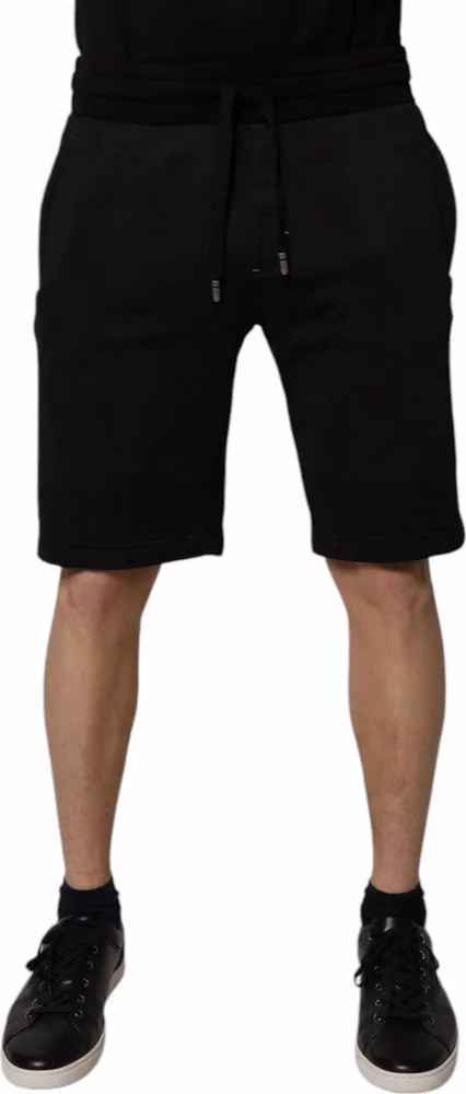 Dolce & Gabbana Black Cotton Sweatshorts Men Bermuda Shorts