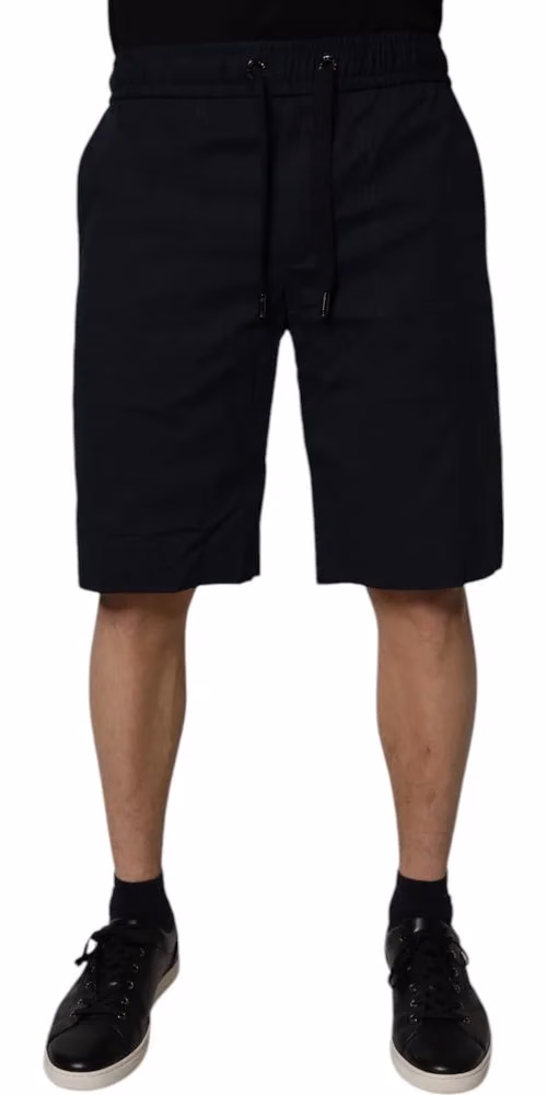 Dolce & Gabbana Black Cotton Sweatshorts Men Bermuda Shorts