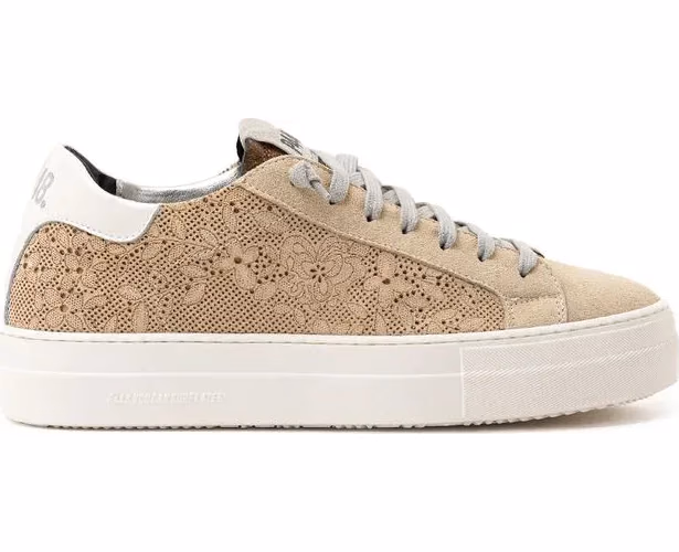P448 Beige Leather Athletic Sneakers