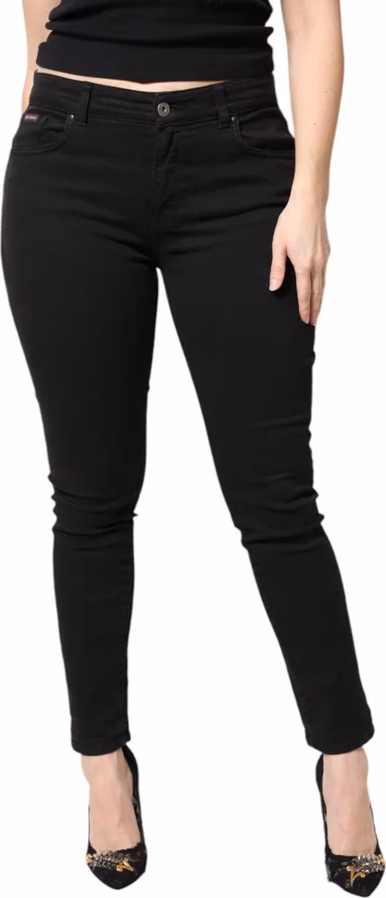 Dolce & Gabbana Black Cotton Mid Waisted Skinny Denim Jeans