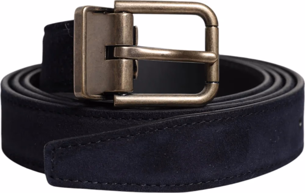 Dolce & Gabbana Black Goat Leather Metal Buckle Classic Belt