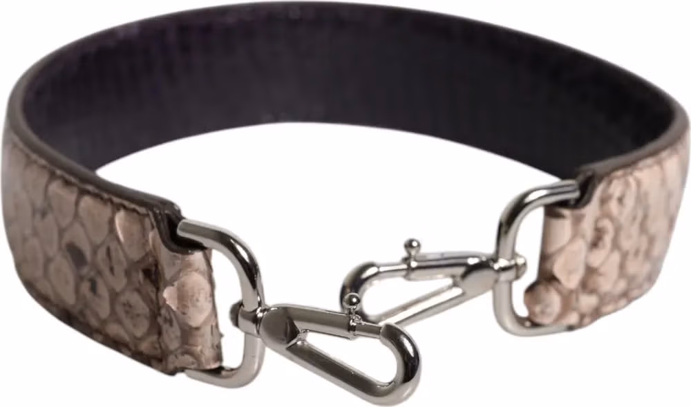 Dolce & Gabbana Black Cream Exotic Leather Bag Shoulder Strap
