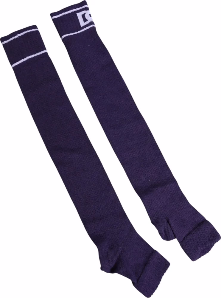 Dolce & Gabbana Purple Cotton DG Logo Print Open Toe Socks