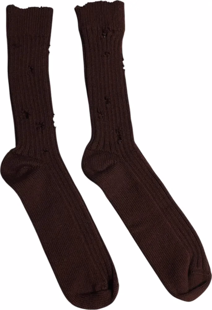Dolce & Gabbana Brown Cotton Stretch Over The Calf Socks