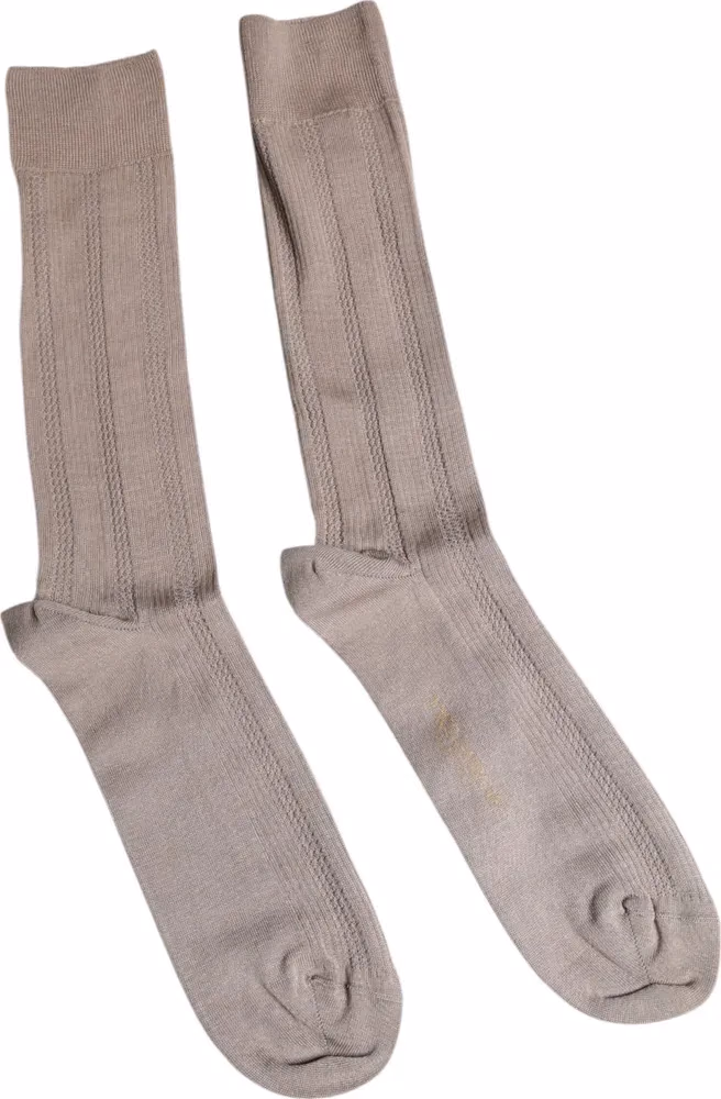 Dolce & Gabbana Brown Cotton Stretch Logo Over Calf Socks