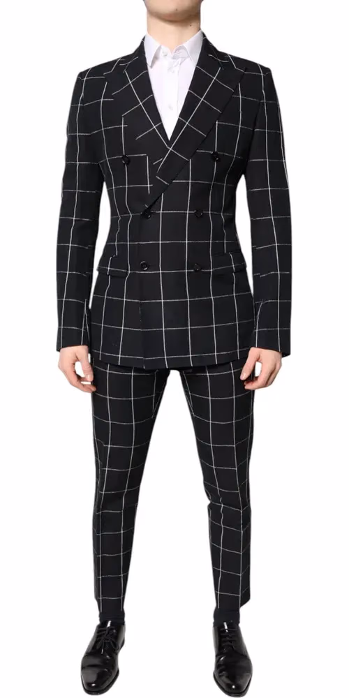 Dolce & Gabbana Dark Gray TAORMINA Double Breasted 2 Piece Suit