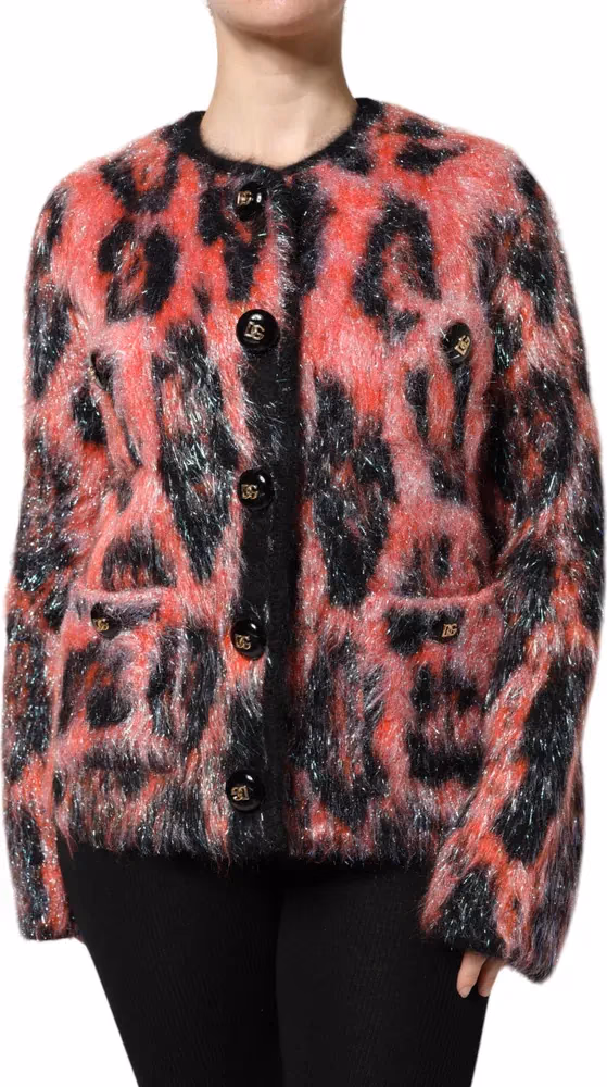 Dolce & Gabbana Red Mohair Wool Button Down Cardigan Sweater