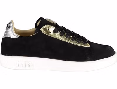 Black Leather Women Sneaker