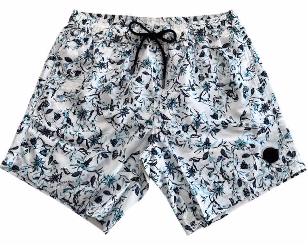 Trussardi Beachwear White Polyester Men Swim Shorts