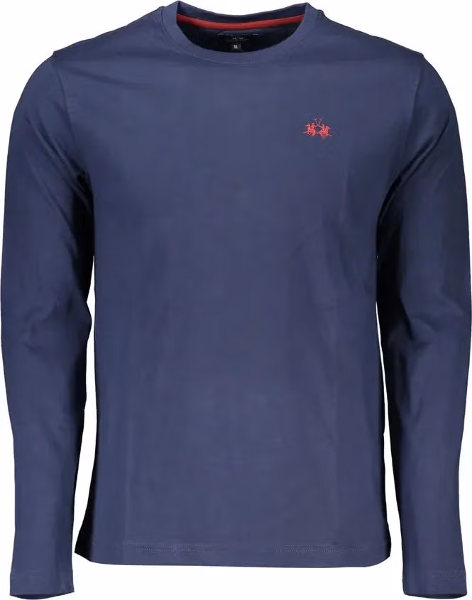 La Martina Regal Blue Crew Neck Embroidered Tee