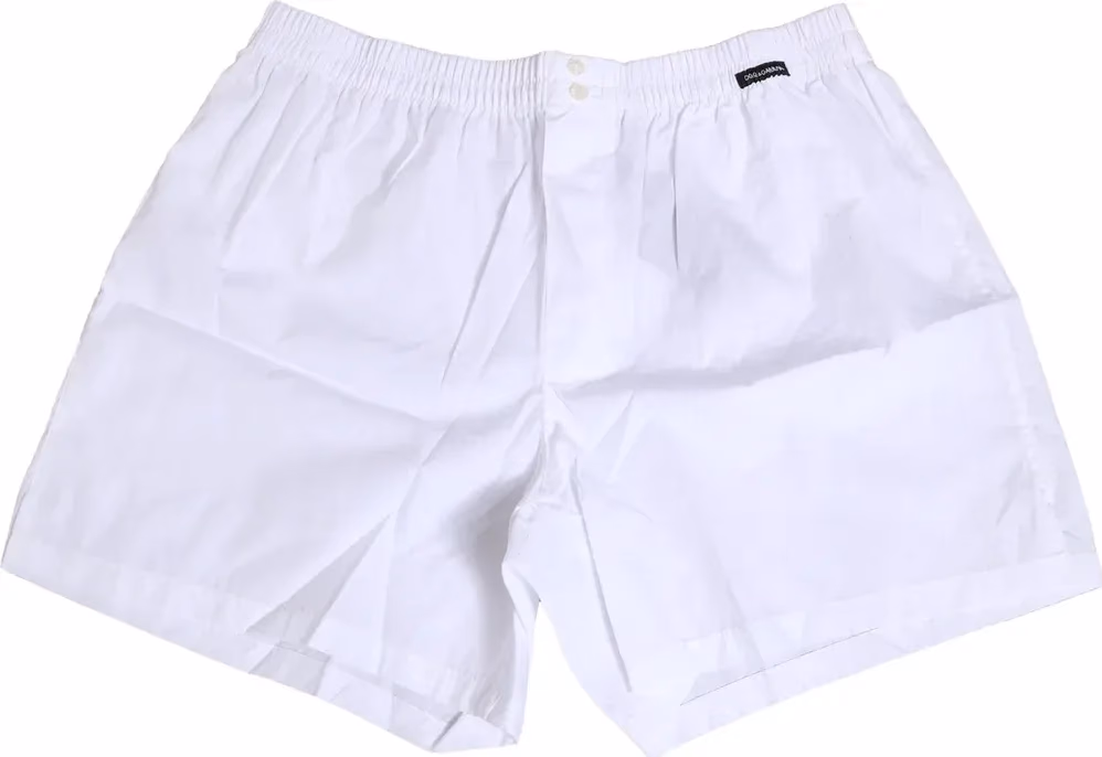 Dolce & Gabbana White Cotton Regular Boxer Shorts Underwear