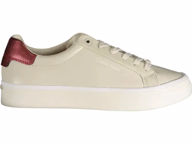 Calvin Klein Beige Leather Women Sneaker