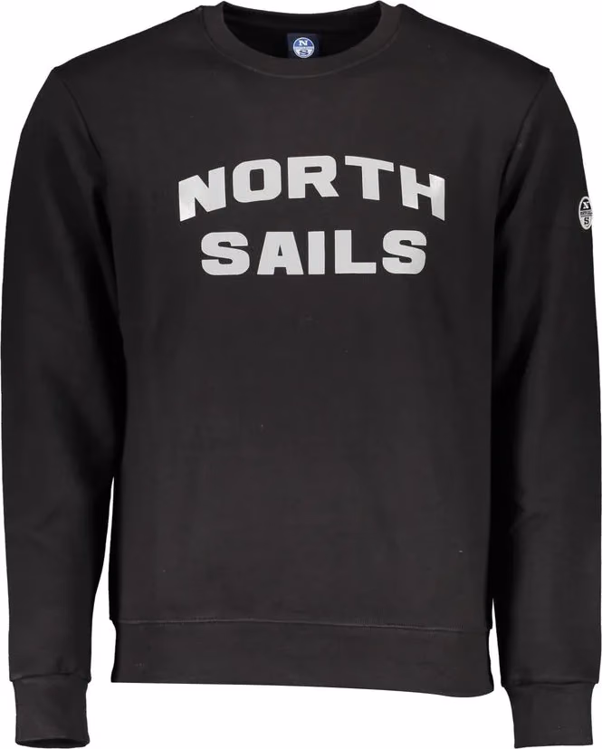 North Sails Black Cotton Men Sweatshirt