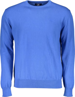 Blue Cotton Men's Knitwear Shirt