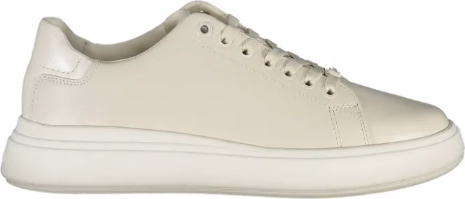 Calvin Klein Beige Leather Women Sneaker