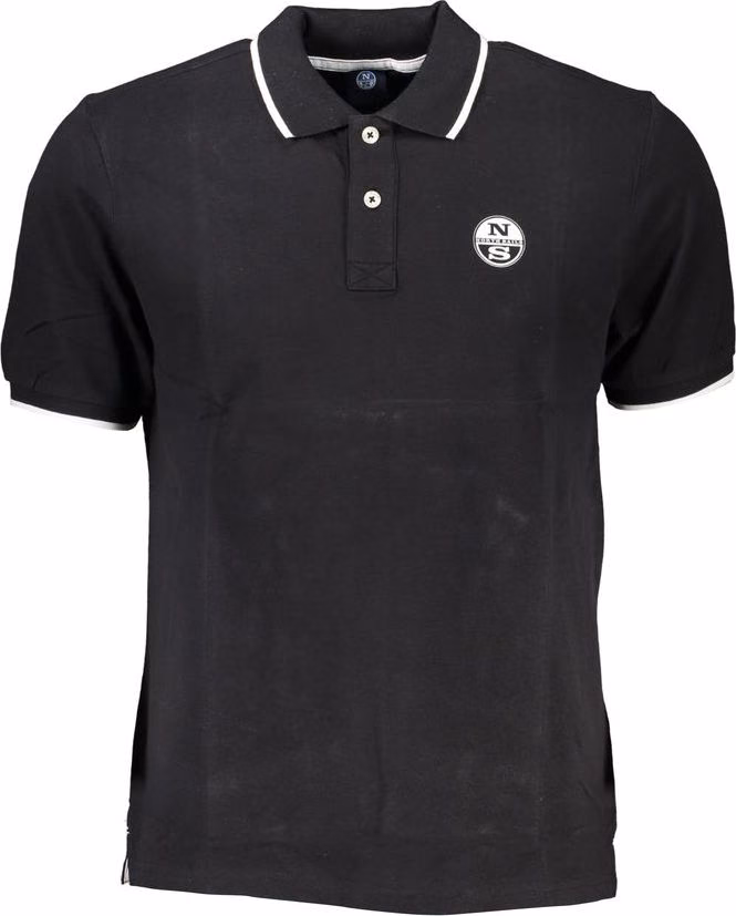 North Sails Black Cotton Men Polo Shirt