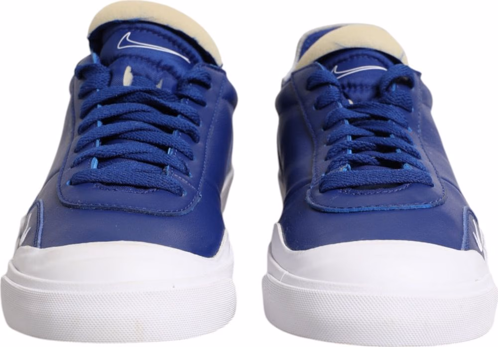 Nike White Blue Lace Up Low Top Drop-Type PRM Sneakers Shoes